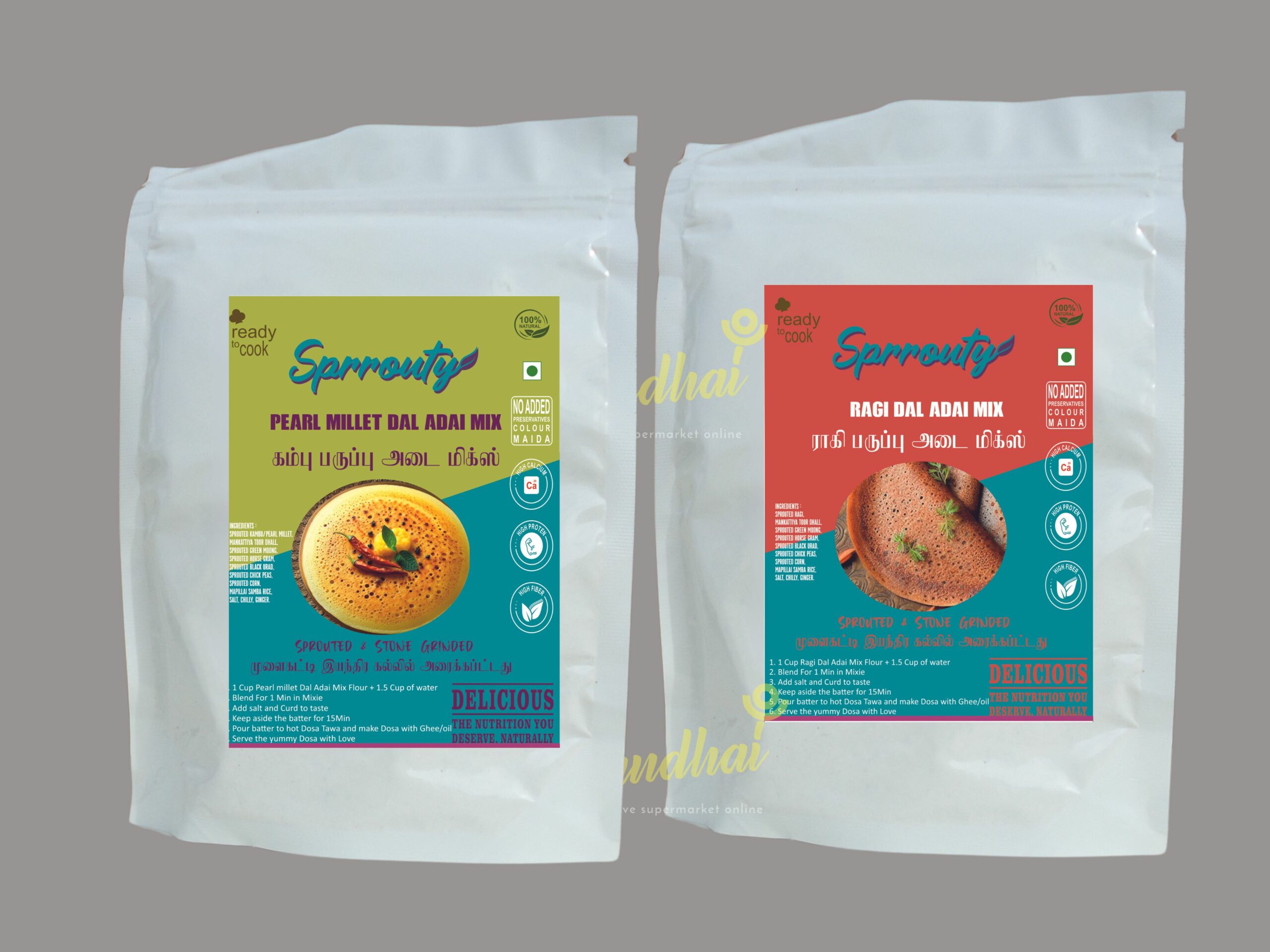 Sprouted Kambu & Ragi Adai Combo Sprouted Kambu & Ragi Adai