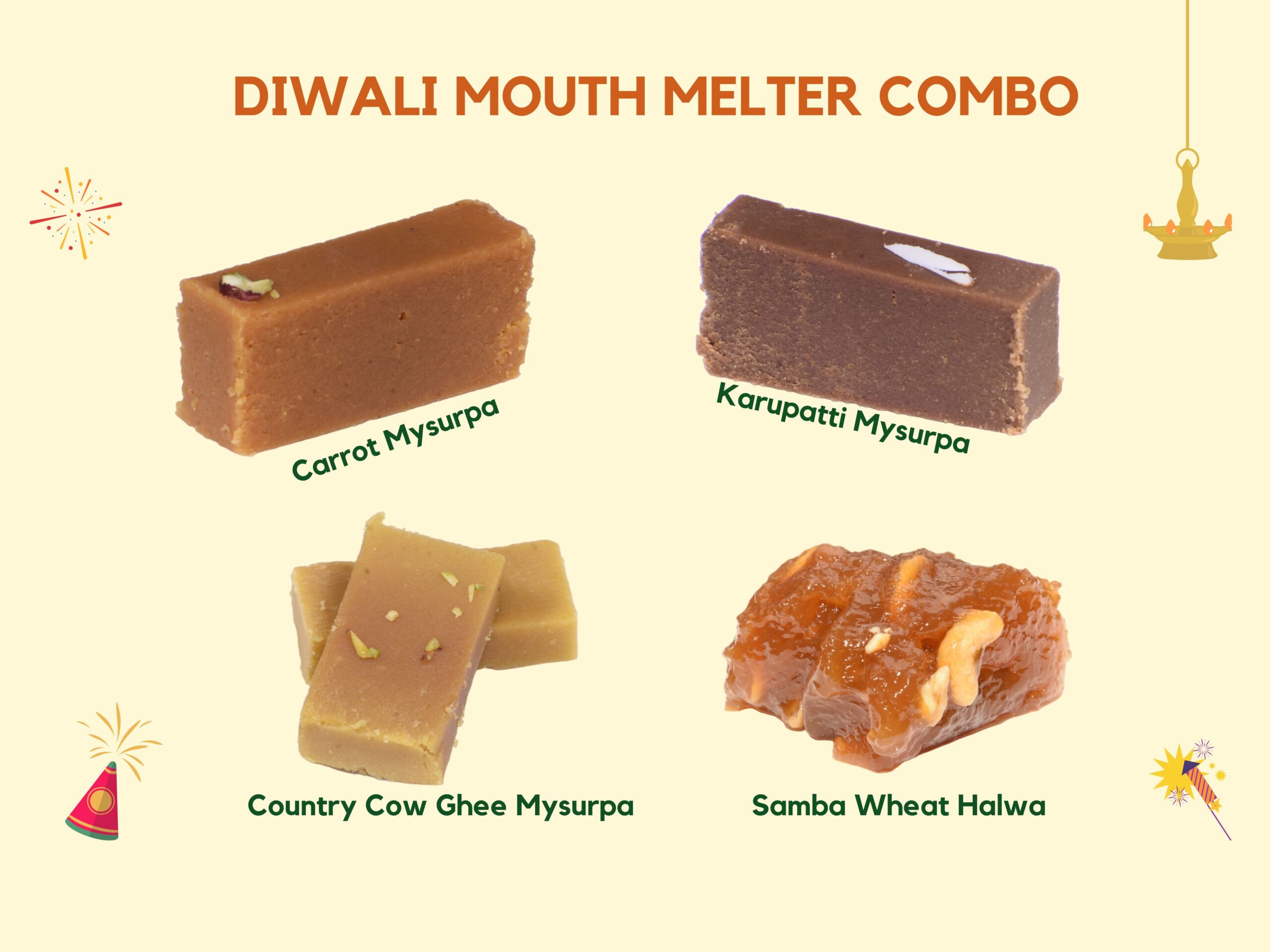 Mouth Melter Combo Mouth Melter Sweets Combo (1 Kg) for Diwali with 250g Mixture Free: Pre-order Now - Image 1